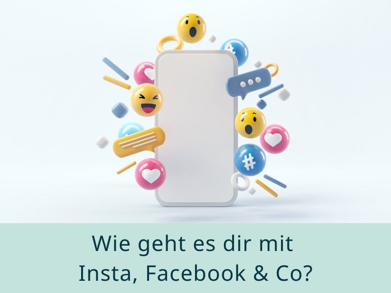 Smartphone mit Social-Media-Symbolen – stellt die Herausforderung zwischen digitaler Reizüberflutung und Work-Life-Balance dar